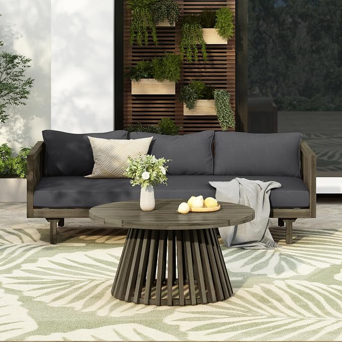 Merax Outdoor Acacia Wood Conversation Set - Image 2