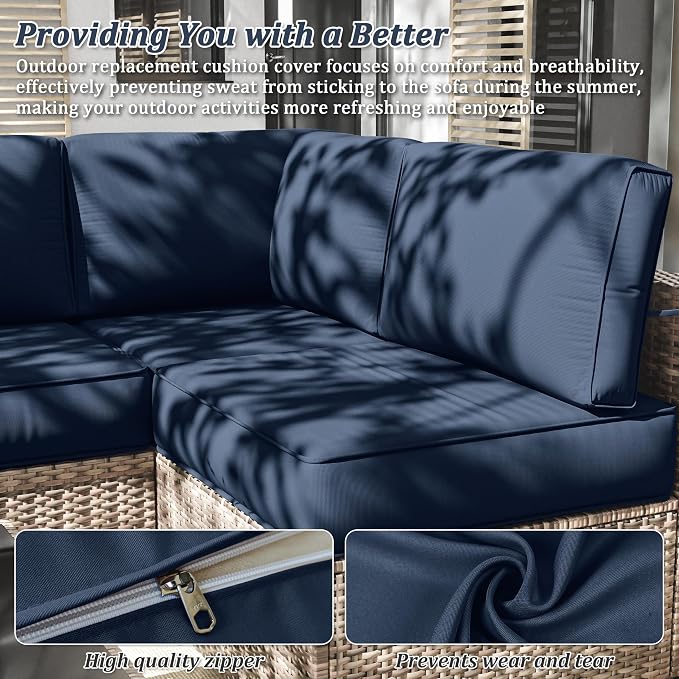 14 Pcs Outdoor Cushion Slipcovers Outdoor Patio Cushion Covers Replacement - Image 3