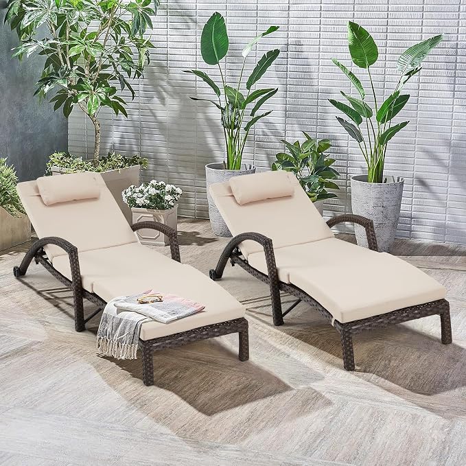 HOMREST Chaise Lounge Chairs Set of 2 - Image 3