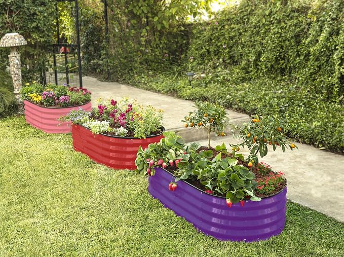Plant & Plot Galvanized Raised Garden Beds Outdoor // 4×2×1 ft Planter Raised - Image 6