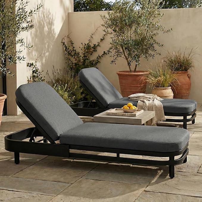LUMISOL Outdoor Lounge Chair Set of 2, Modern Aluminum Chaise Loungers - Image 7