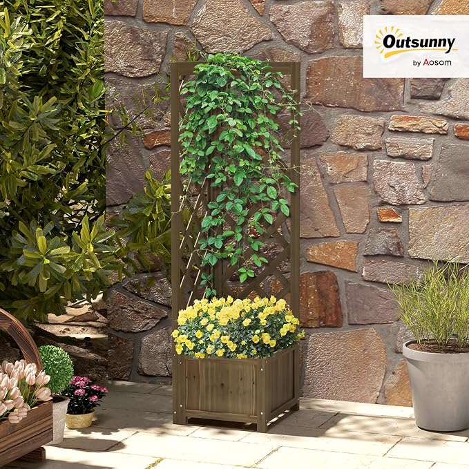 Outsunny Wooden Raised Garden Bed - Image 2