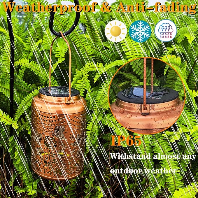 Gardering Birthday Gifts for Mom Grandma Women, Solar Butterfly & Rose Lanterns - Image 3