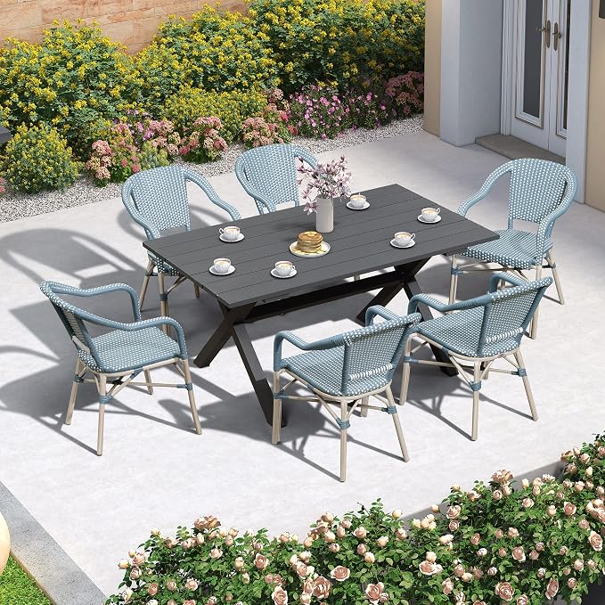 PURPLE LEAF 7 Pieces Outdoor Dining Set Patio Furniture Set by PURPLELEAF