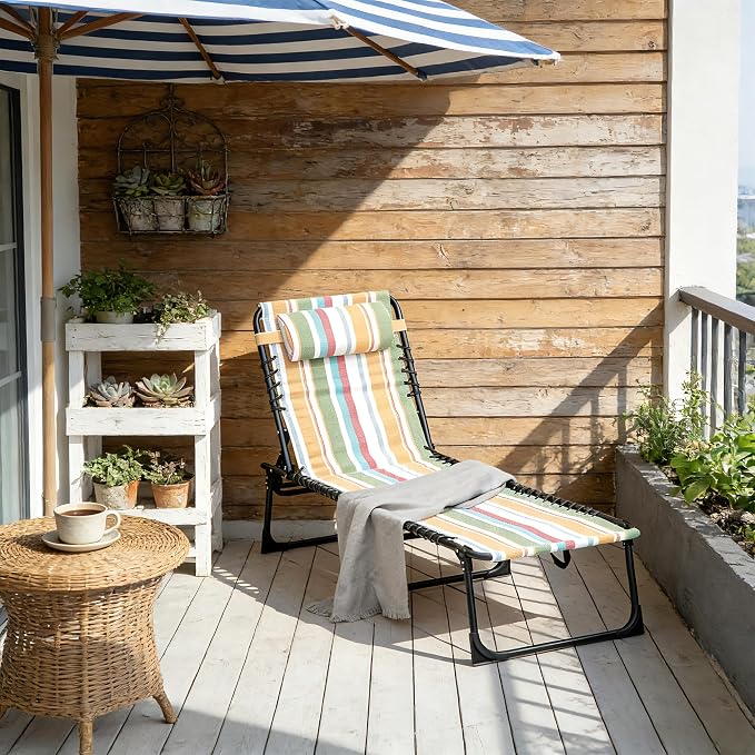 Outsunny Folding Chaise Lounge Chair, Patio Sun Tanning Chair, Outdoor Chaise - Image 8