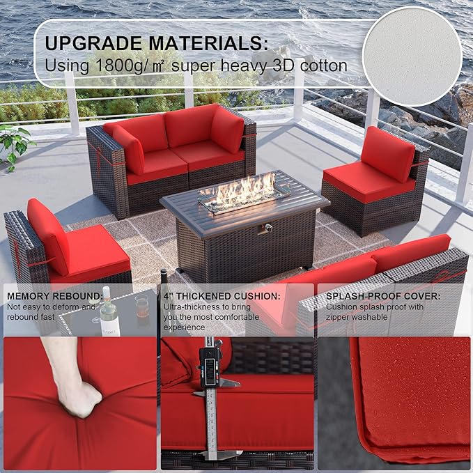 Kullavik 8 Pieces Outdoor Patio Furniture Set - Image 4