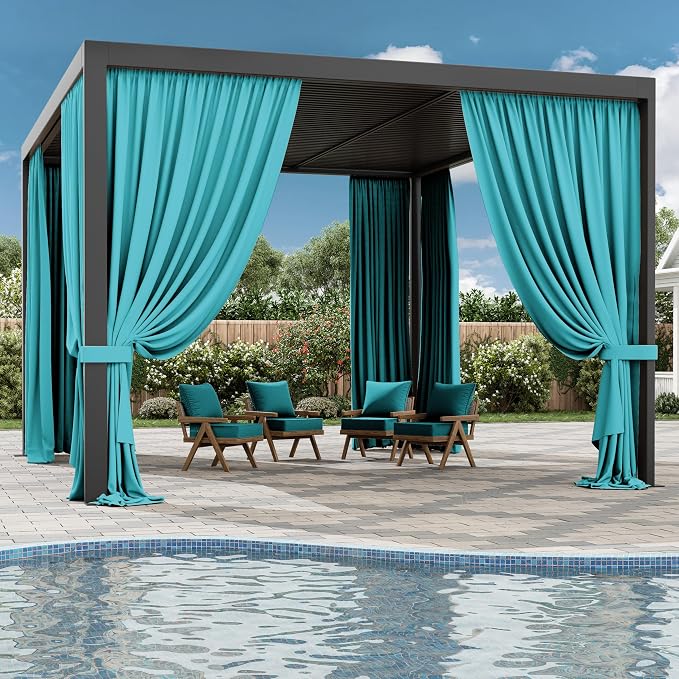 Gazebo Universal Replacement Privacy Curtain, 4-Panels Sidewall Curtains - Image 6