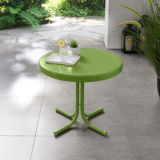 Crosley Furniture Griffith Weather Resistant Retro Metal Outdoor Side Table - Image 2