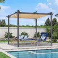 PURPLE LEAF 10' x 10' Aluminum Outdoor Pergola Wind-Resistant Retractable by Unknown