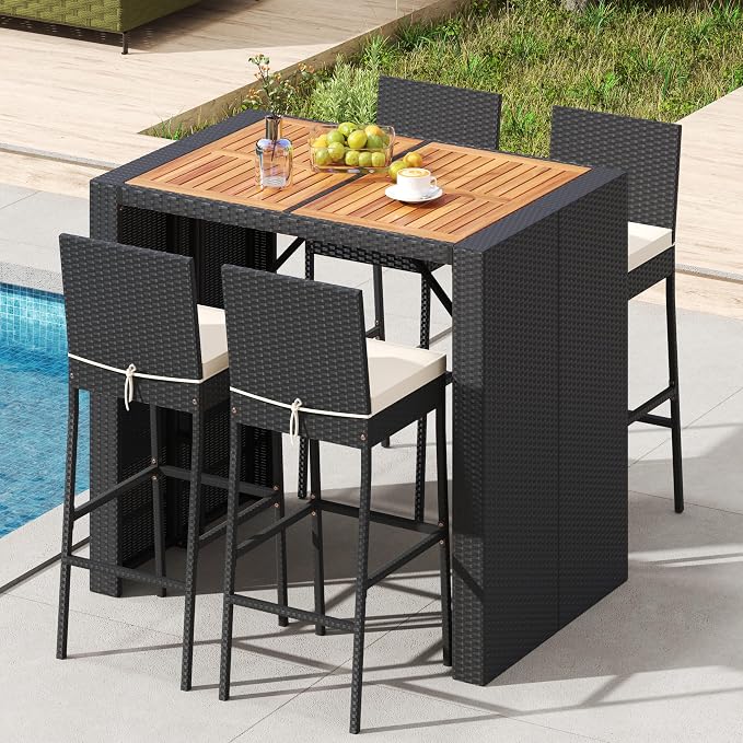 RELAX4LIFE 5-Piece Outdoor Bar Set - Image 8