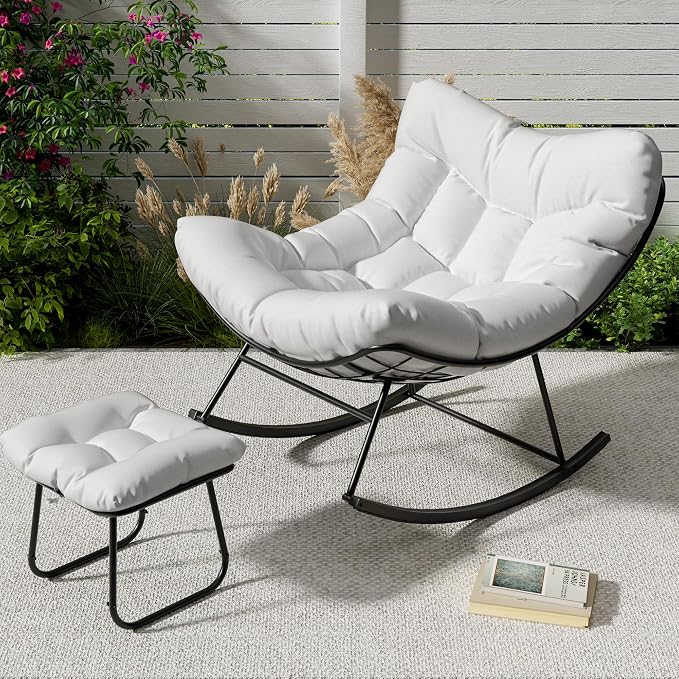 GAOMON Outdoor Oversized Papasan Rocking Chair - Image 2