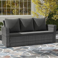 Wisteria Lane All Weather Wicker Patio Couch, 3 Seats Patio Sofa by WisteriaLane