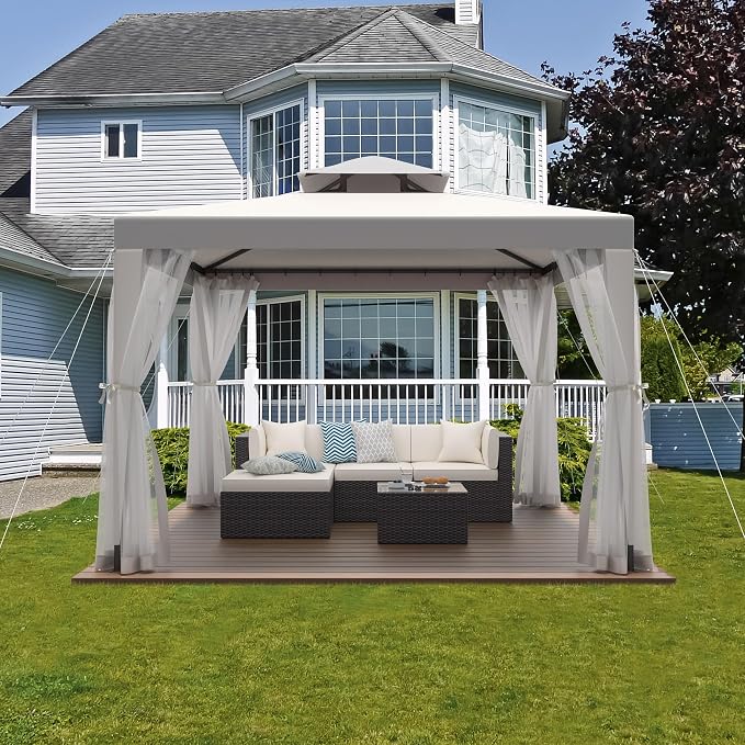 Patio Gazebo Tent Outdoor Canopy Shelter 10'x10' - Image 2