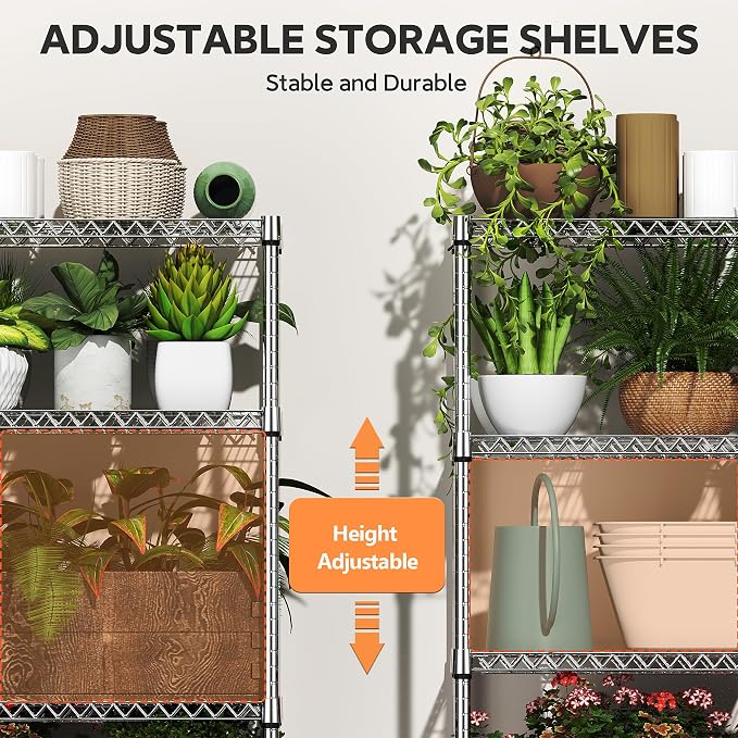 6 Tiers Storage Shelves Load 2100LBS, Metal Shelving Wire Metal Shelving Unit - Image 4