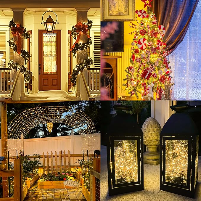 Solar String Lights Outdoor, 66 Feet 200 LEDs 8 Modes Solar Fairy Lights - Image 6