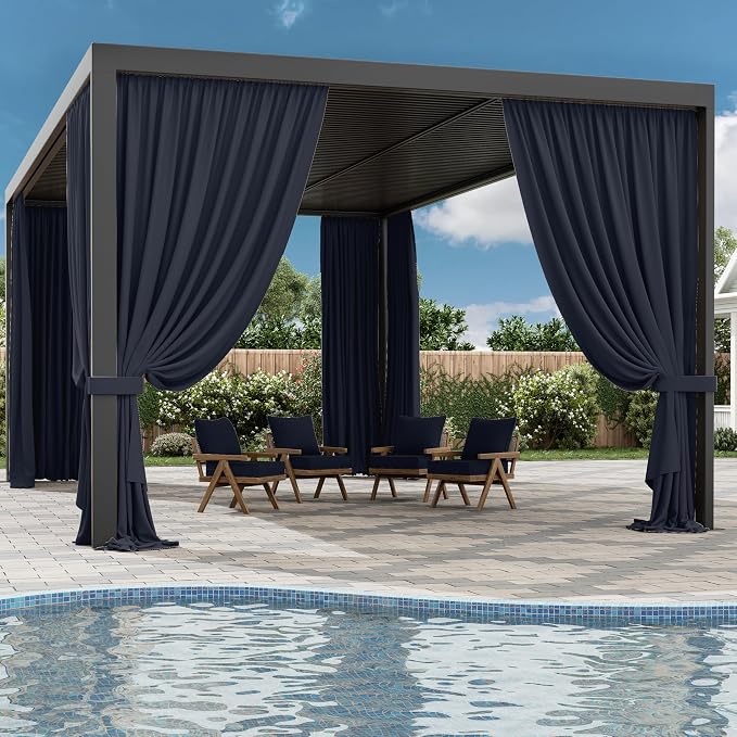 Gazebo Universal Replacement Privacy Curtain, 4-Panels Sidewall Curtains - Image 6
