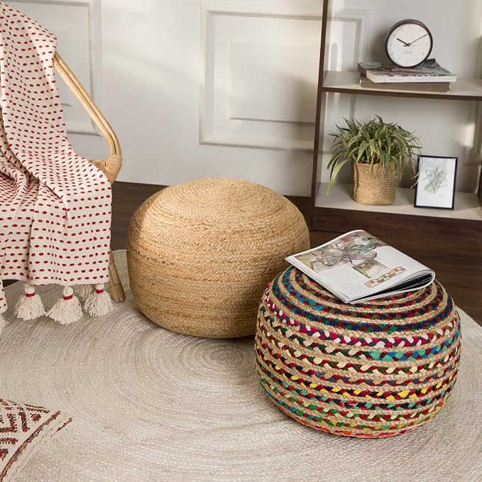 REDEARTH · Round Pouf Ottoman - Image 2