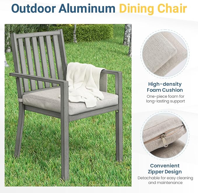 Wisteria Lane 5 Pieces Outdoor Dining Table Set, Aluminum Patio Table and - Image 3