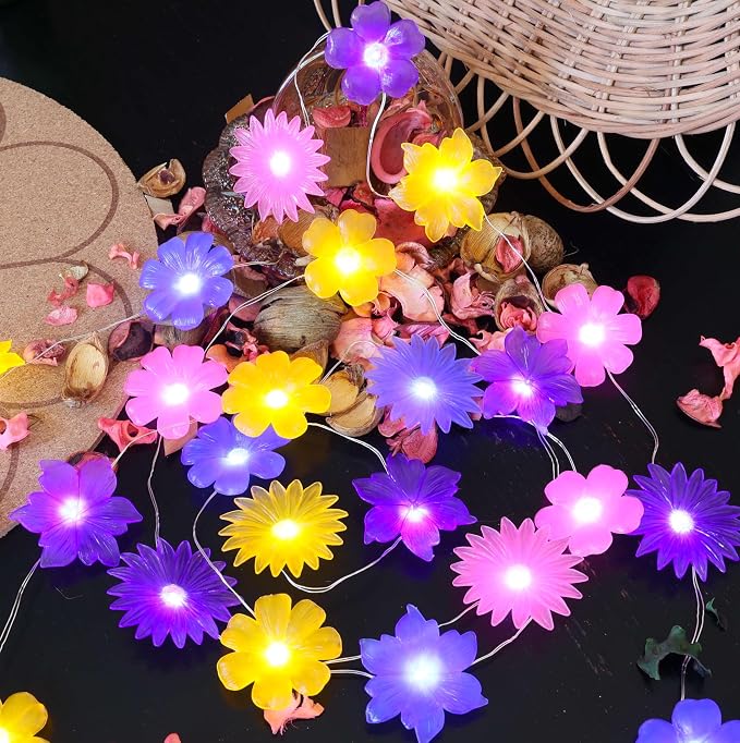 JASHIKA Solar Lights Outdoor Flower String Lights Waterproof Fairy Spring - Image 4