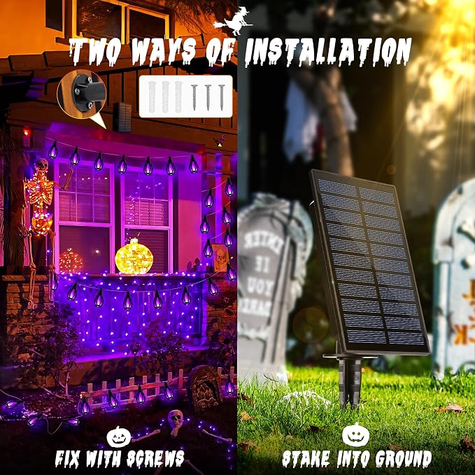 Solar Flame String Lights - 42ft 15 LED Lights Outdoor Solar String Lights - Image 2