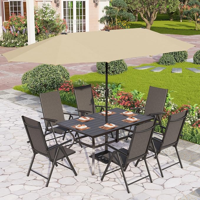 PHI VILLA 7 Piece Patio Dining Furniture Set by PHIVILLAThepioneerofcomfortablehouseholdsupplies