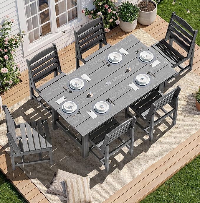 SERWALL Patio Dining Sets for 10 Person, HDPE Dining Set - Image 7