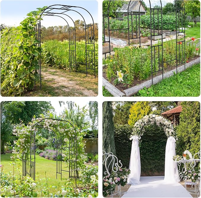 Tall Garden Arch Trellis for Climbing Plants, 87in Tall Metal Plant Support - Image 8
