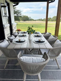 PURPLE LEAF 9 Pieces Patio Dining Set Wicker Outdoor Furniture Rectangular by PURPLELEAF
