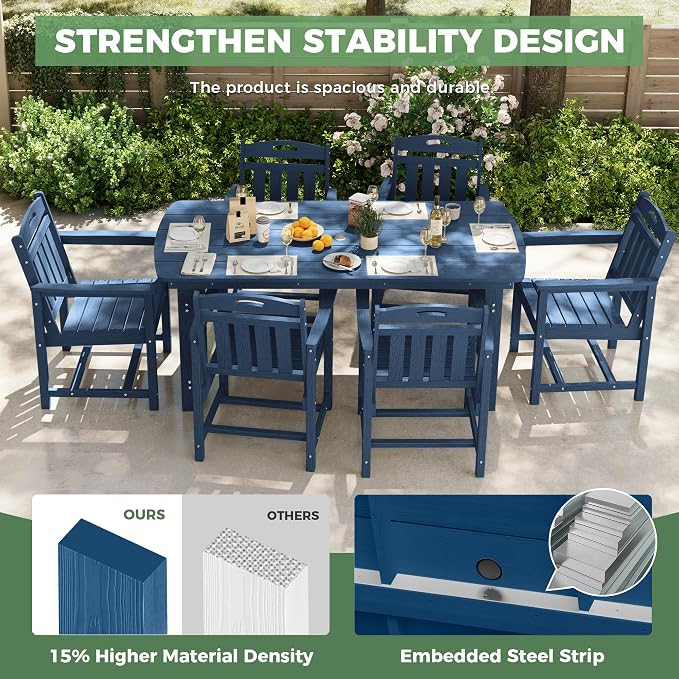 HDPE Outdoor Patio Dining Set - Image 4