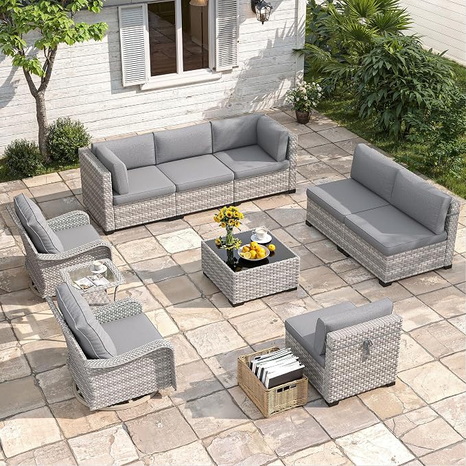 8-Seat Modern Patio Furniture Set by MASIONBACKYARDS