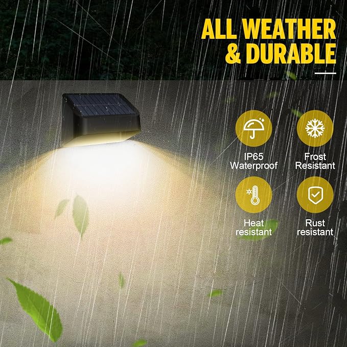 Brighter Solar Fence Lights RGB 8 Colors, Dusk to Dawn Deck Light, Fence Solar - Image 6
