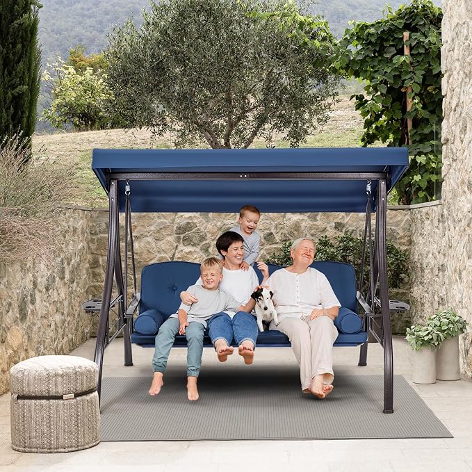 HOMREST 3 Person Outdoor Porch Swing - Image 8