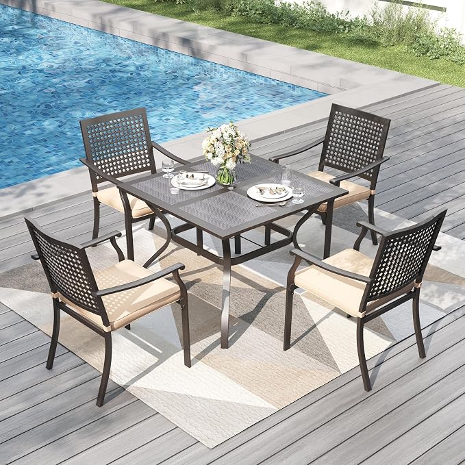 PHI VILLA 5 Pieces Outdoor Dining Set - Image 5