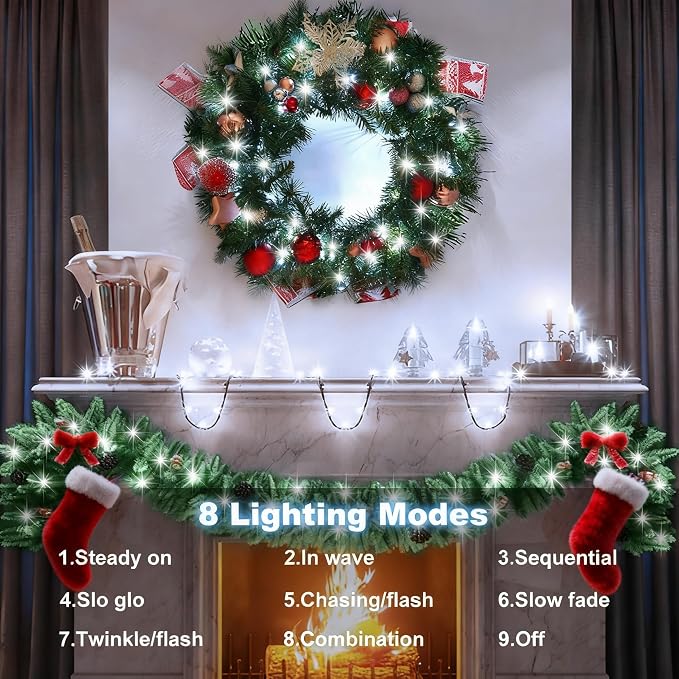 4 Pack Battery Operated Christmas Tree Lights, 16.5 Ft String Lights - Image 4