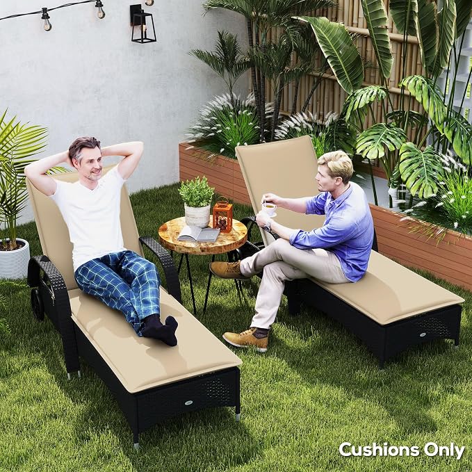 Outsunny Outdoor Lounge Chair Cushion Set of 2, UPF50+ 200gsm Fabric and 25D - Image 8