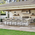 Bar Stools Set of 6, 24.8'' Aluminum Outdoor Bar Stool by COZYMAN