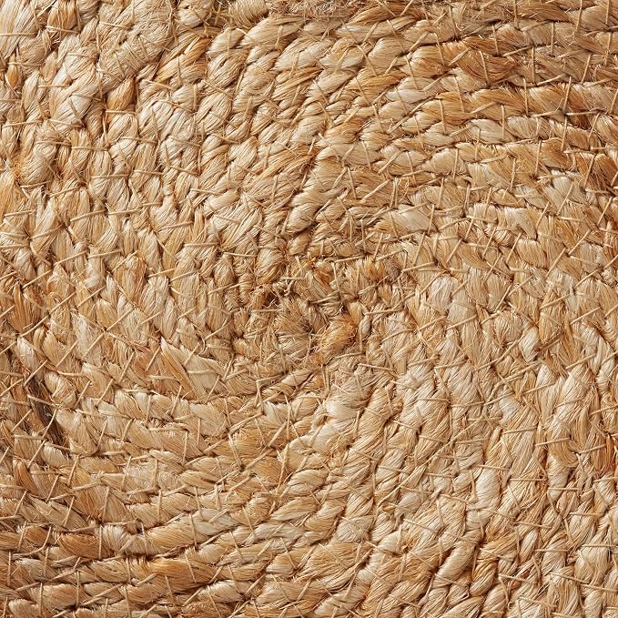Casafield Hand-Braided Jute Pouf Ottoman Footrest, Natural Boho Home Decor - Image 6