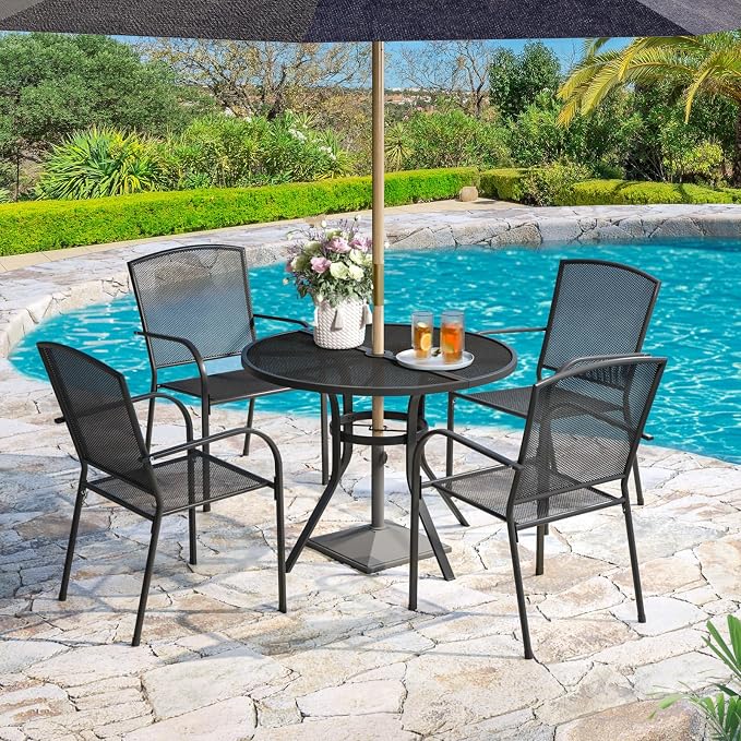 AECOJOY Metal Patio Table and Chairs Set - Image 7