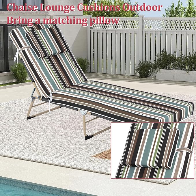 Chaise Lounge Cushions Outdoor 72x21x4 Inch, Patio Lounger Chair Cushion - Image 6