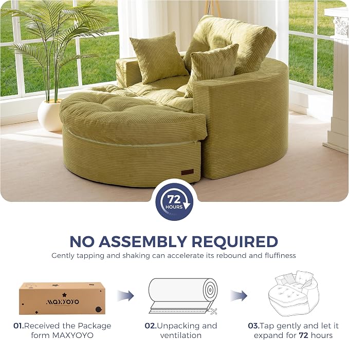 MAXYOYO Modular Sectional Chaise Lounge Sofa, Round Upholstered Lounge Chair - Image 6