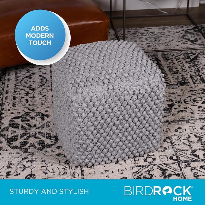 BIRDROCK HOME Buds Pouf Foot Stool Ottoman - Image 4