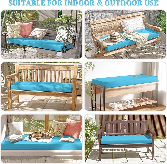 Premium Outdoor Bench Cushions for Patio Furniture 3.5inches Memory Foam Bench - Image 6