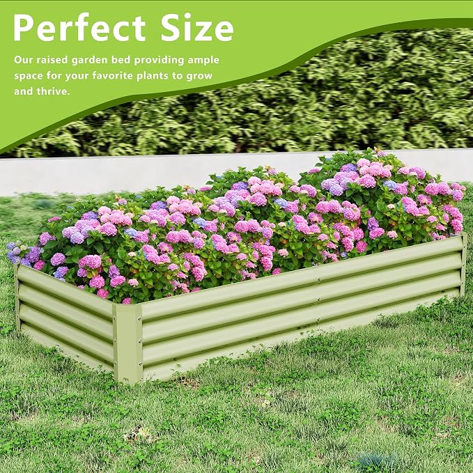 2PCS 6x3x1FT Galvanized Raised Garden Bed, Galvanized Planter Raised Garden - Image 5