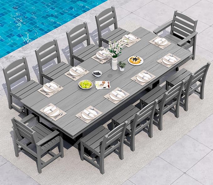 SERWALL 11 Piece Outdoor Dining Set by SERWALL
