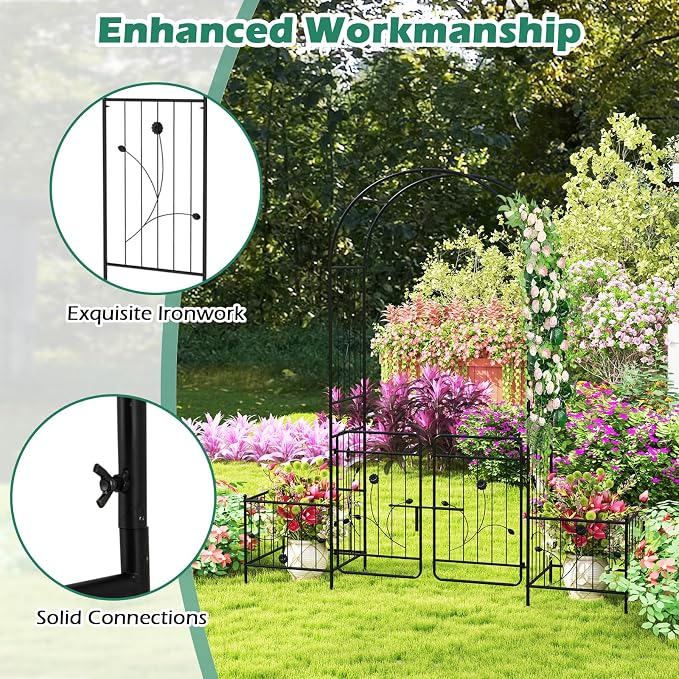 Giantex Garden Arch with Planter - Image 8
