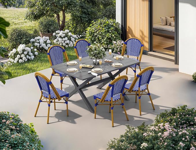 PURPLE LEAF 7 Pieces Outdoor Dining Set Patio Furniture Set by PURPLELEAF