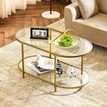 VINGLI 38" Oval Coffee Table, Transparent Glass Coffee Tables by VINGLI