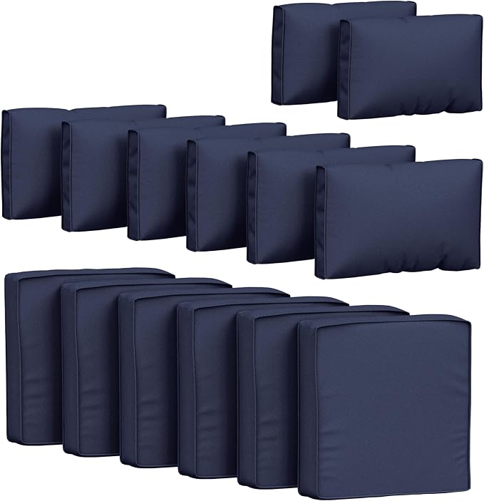 14 Pcs Outdoor Cushion Covers Patio Cushion Slipcovers Replacement Splash Proof by Pakunoda