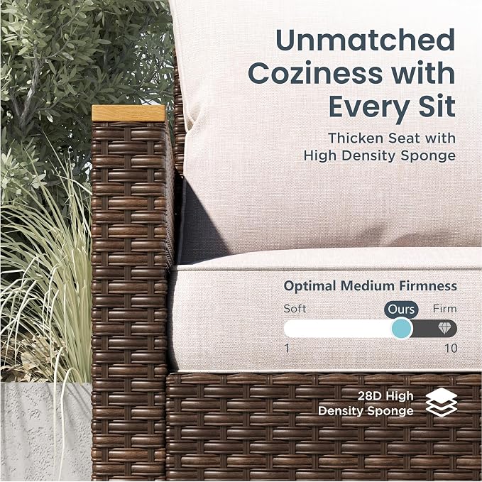 PHI VILLA Half Moon Patio Furniture Set - Image 5
