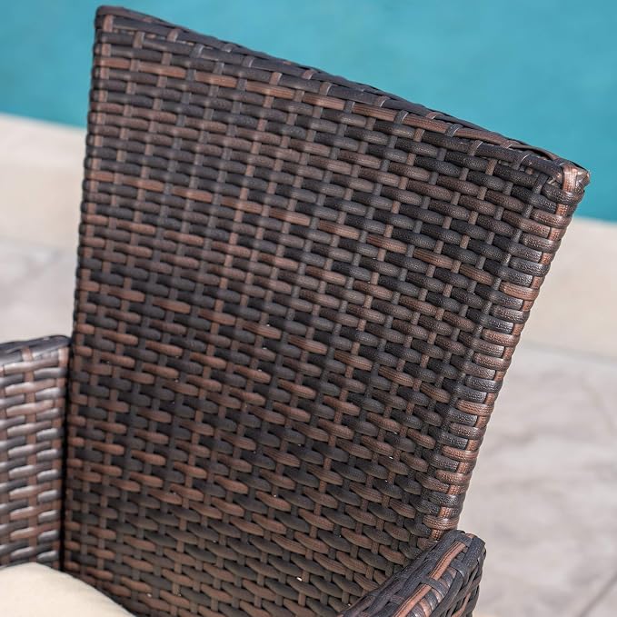 Christopher Knight Home Randy | Outdoor 7-Piece Acacia Wood and Wicker Dining - Image 4